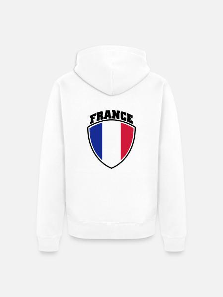 Frankreich - Unisex Premium Bio Zip Hoodie - Weiß