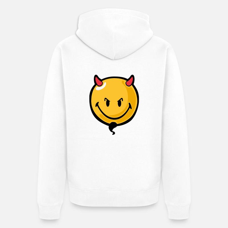 Smiley devil - Veste à capuche bio Premium Unisexe - blanc