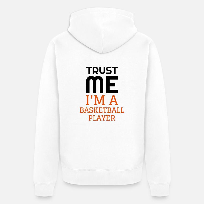 Basketball - Basket ball - Basket-ball - Baskette - Veste à capuche bio Premium Unisexe - blanc