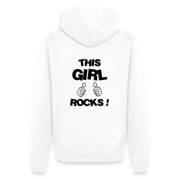 Mädchen / Fee / Prinzessin / Baby - Unisex Premium Bio Zip Hoodie - Weiß - Hinten - Thijin (182cm)