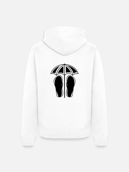 flipflops schirm - Unisex Premium Bio Zip Hoodie - Weiß