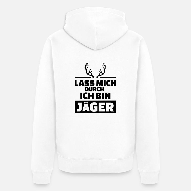Jäger - Unisex Premium Bio Zip Hoodie - Weiß