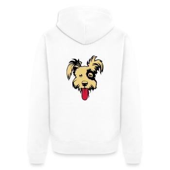 chien caniche dessin 202 - Veste à capuche bio Premium Unisexe - blanc - Dos - Thijin (182cm)