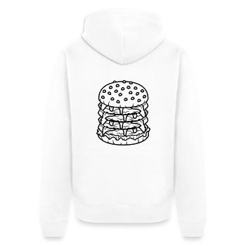 conception haute multiple hamburger cool hamburger - Veste à capuche bio Premium Unisexe - blanc - Dos - Thijin (182cm)