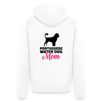Portugiesischer Wasserhund - Unisex Premium Bio Zip Hoodie - Weiß - Hinten - Thijin (182cm)