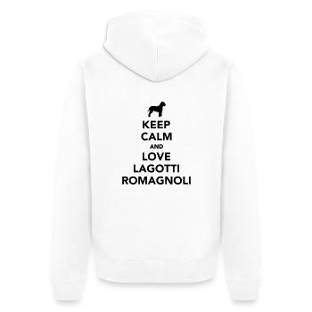 Lagotto Romagnolo - Unisex Premium Bio Zip Hoodie - Weiß - Hinten - Thijin (182cm)