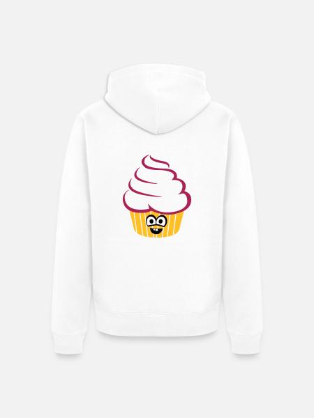 cupcake_funny - Veste à capuche bio Premium Unisexe - blanc