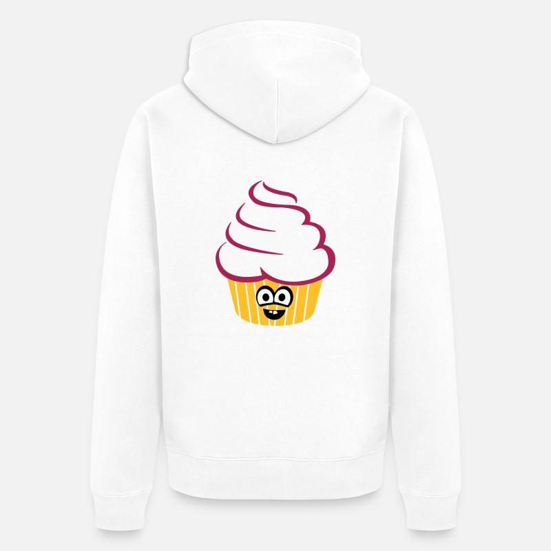 cupcake_funny - Unisex Premium Bio Zip Hoodie - Weiß