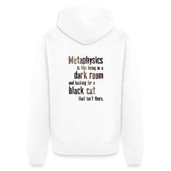 Metaphysics Phrases Philosophy - Unisex Premium Organic Zip Hoodie - white - Back - Thijin (182cm)