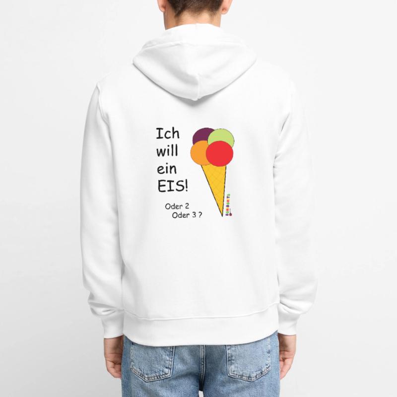 ich will ein eis Unisex Premium Bio Zip Hoodie