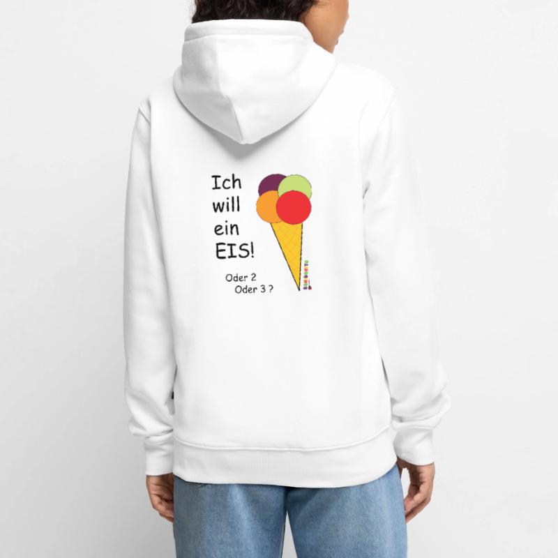 ich will ein eis Unisex Premium Bio Zip Hoodie