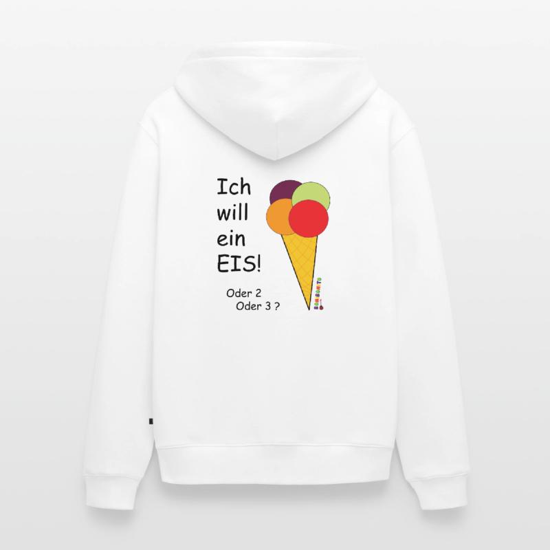 ich will ein eis Unisex Premium Bio Zip Hoodie