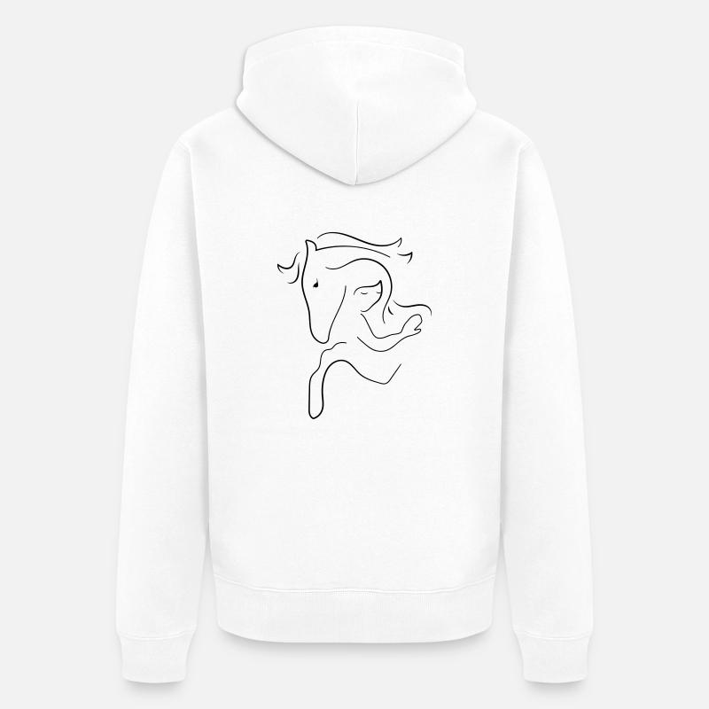 Pferd - Unisex Premium Bio Zip Hoodie - Weiß