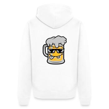Tasse à bière Cool Face - Veste à capuche bio Premium Unisexe - blanc - Dos - Thijin (182cm)