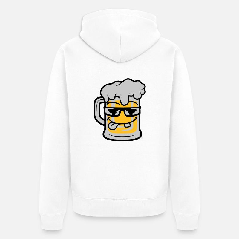 Tasse à bière Cool Face - Veste à capuche bio Premium Unisexe - blanc