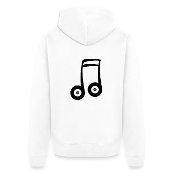 Nimmt als musikalische Note auf - Unisex Premium Bio Zip Hoodie - Weiß - Hinten - Thijin (182cm)