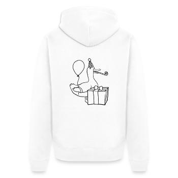 Luftballon Gans Geburtstag Party - Unisex Premium Bio Zip Hoodie - Weiß - Hinten - Thijin (182cm)