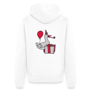 Geburtstag Party feiern Gans - Unisex Premium Bio Zip Hoodie - Weiß - Hinten - Thijin (182cm)