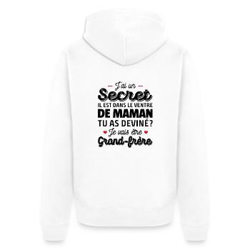je vais être grand frère / futur grand-frère - Veste à capuche bio Premium Unisexe - blanc - Dos - Thijin (182cm)