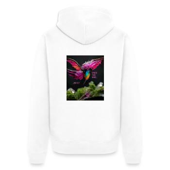 Déployez vos ailes et volez - inspiration et motivation - Veste à capuche bio Premium Unisexe - blanc - Dos - Thijin (182cm)