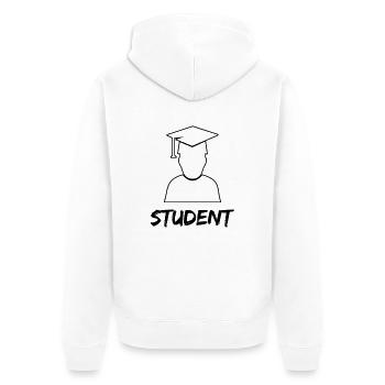 Diplôme d’étudiant - Veste à capuche bio Premium Unisexe - blanc - Dos - Thijin (182cm)