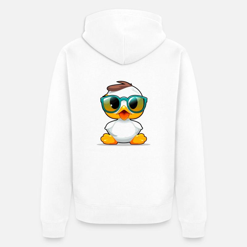 Popy le canard - Veste à capuche bio Premium Unisexe - blanc