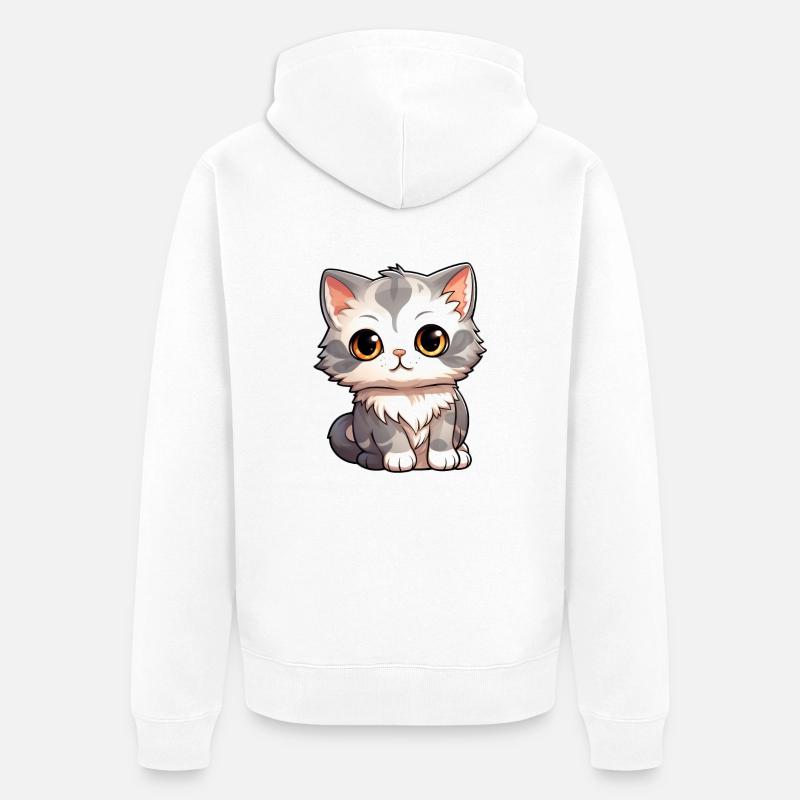 Bébé chat - Veste à capuche bio Premium Unisexe - blanc