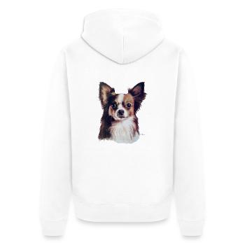 Chihuahua - Unisex Premium Bio Zip Hoodie - Weiß - Hinten - Thijin (182cm)