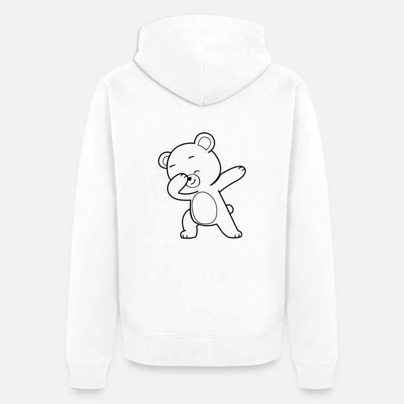 dabbing bär - Unisex Premium Bio Zip Hoodie - Weiß