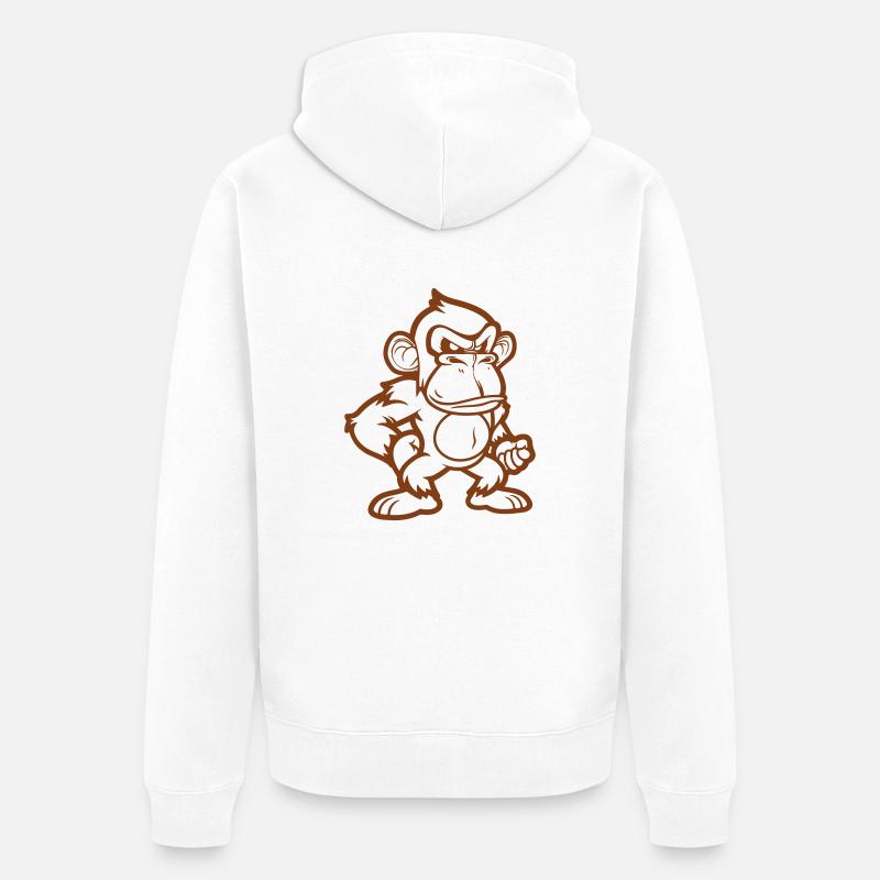 affe comic - Unisex Premium Bio Zip Hoodie - Weiß