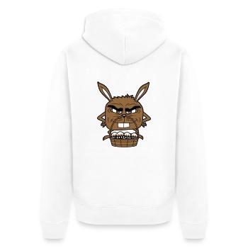 Easter Bunny Eggs Basket Evil Eye Smile - Unisex Premium Organic Zip Hoodie - white - Back - Thijin (182cm)
