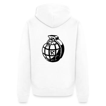 Hand Grenade - Unisex Premium Organic Zip Hoodie - white - Back - Thijin (182cm)