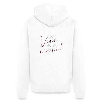 Zu Vino sag ich nie no! - Unisex Premium Bio Zip Hoodie - Weiß - Hinten - Thijin (182cm)