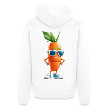 Carotte avec lunettes de soleil street style - Veste à capuche bio Premium Unisexe - blanc - Dos - Thijin (182cm)