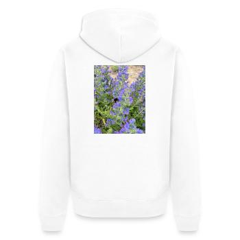 Motif adapté aux fleurs de lilas - Veste à capuche bio Premium Unisexe - blanc - Dos - Thijin (182cm)