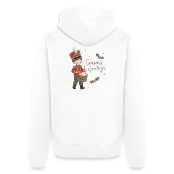 Aquarell Kleiner Trommlerjunge - Unisex Premium Bio Zip Hoodie - Weiß - Hinten - Thijin (182cm)