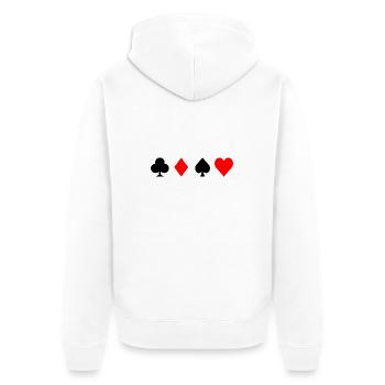 Alle Symbole Poker / Skat / ... - Unisex Premium Bio Zip Hoodie - Weiß - Hinten - Thijin (182cm)