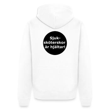 Nurses are heroes! (Black circle) - Unisex Premium Organic Zip Hoodie - white - Back - Thijin (182cm)
