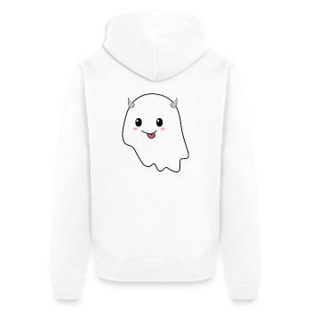 Design Halloween fantôme coquin - Veste à capuche bio Premium Unisexe - blanc - Dos - Thijin (182cm)