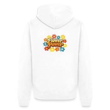 Flower Power Rétro - Veste à capuche bio Premium Unisexe - blanc - Dos - Thijin (182cm)