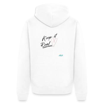 Keep it Real - Veste à capuche bio Premium Unisexe - blanc - Dos - Thijin (182cm)