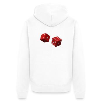 dés rouges - Veste à capuche bio Premium Unisexe - blanc - Dos - Thijin (182cm)