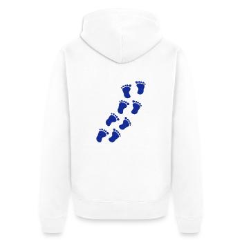 Baby - Feet - Unisex Premium Organic Zip Hoodie - white - Back - Thijin (182cm)