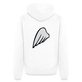 leftwing - Unisex Premium Bio Zip Hoodie - Weiß - Hinten - Thijin (182cm)