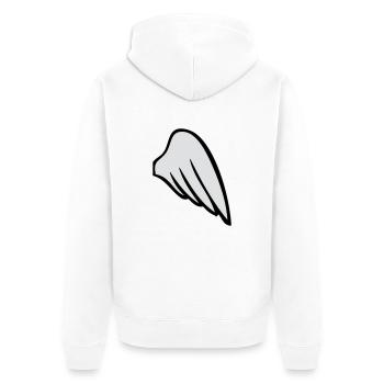 rightwing - Unisex Premium Bio Zip Hoodie - Weiß - Hinten - Thijin (182cm)