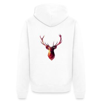 Red Stag - Unisex Premium Organic Zip Hoodie - white - Back - Thijin (182cm)