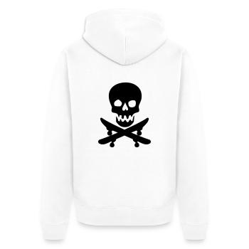 Skateboard - Unisex Premium Organic Zip Hoodie - white - Back - Thijin (182cm)