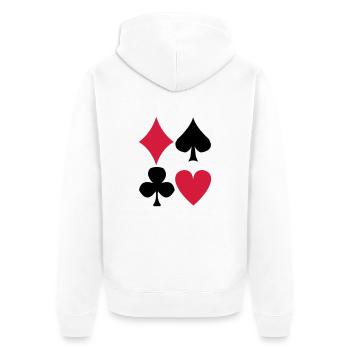 Poker - Unisex Premium Bio Zip Hoodie - Weiß - Hinten - Thijin (182cm)