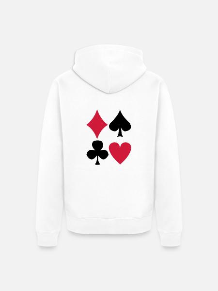 Poker - Unisex Premium Bio Zip Hoodie - Weiß