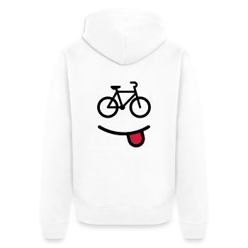 happy bike - Veste à capuche bio Premium Unisexe - blanc - Dos - Thijin (182cm)